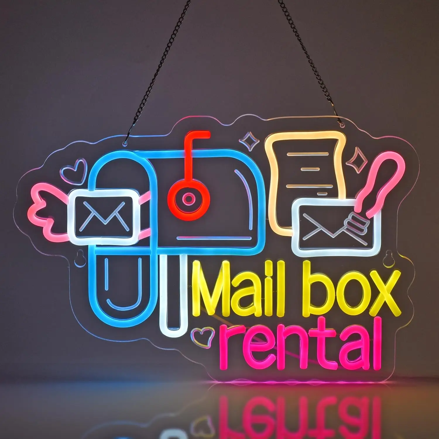 Mail Box Rental Neon Sign Colo - Commercial Envelope Printing ulasan dan harga