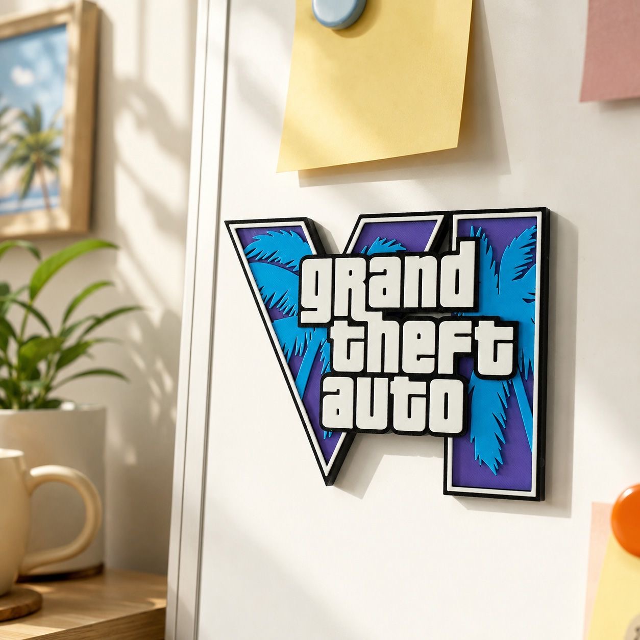 GTA6 3D Printed Logo Magnetic  - Company Profile Printing ulasan dan harga