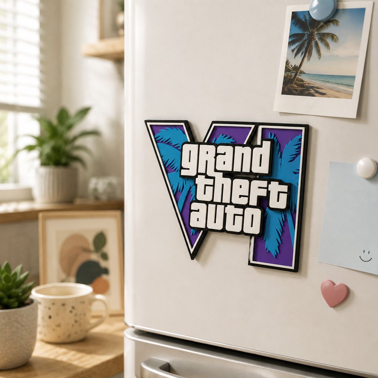 GTA6 3D Printed Logo Magnetic  - Company Profile Printing ulasan dan harga