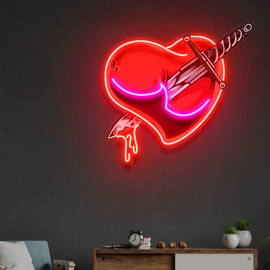 Love Hands Neon Artwork Neon L - Commercial Printing Icon ulasan dan harga